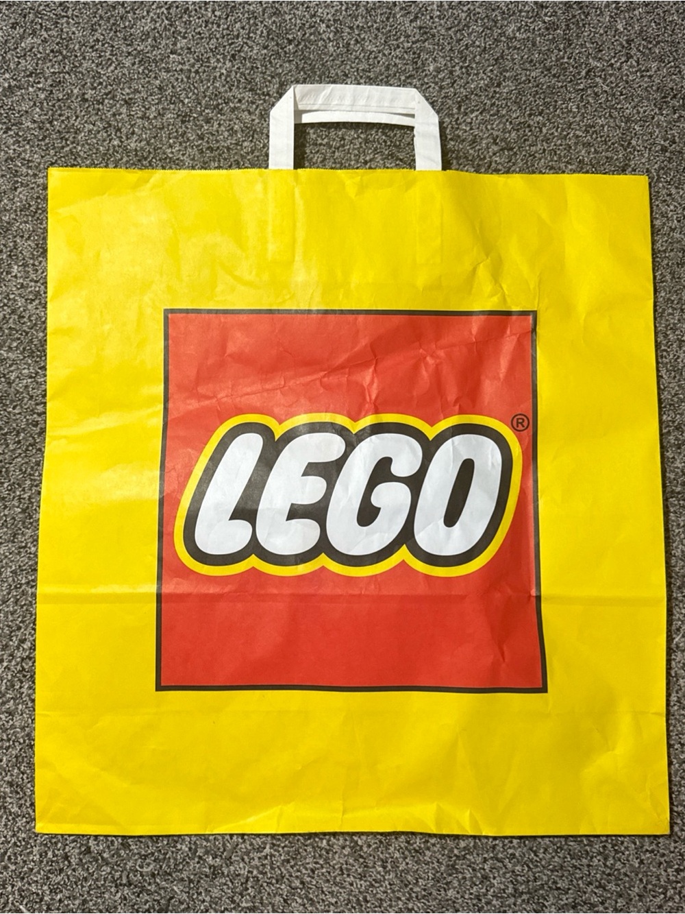 Lego Store Shopping Tote Bag 17.5”x18.5”x6.5” Yellow Used